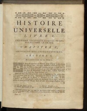 Livre I. L´Histoire Asiatique jusqu´au Temps D´Alexandre le Grand.