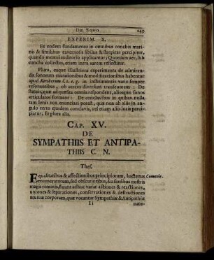 Cap. XV. De Sympathiis Et antipathiis C. N. - Cap. XVI. De Magia Naturali.