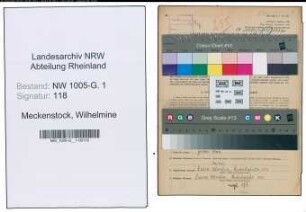 Entnazifizierung Wilhelmine Meckenstock , geb. 03.05.1875 (Landwirtin)