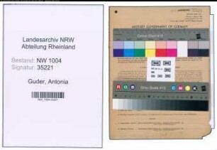 Entnazifizierung Antonia Guder , geb. 30.04.1914 (Geschaeftsinhaberin)