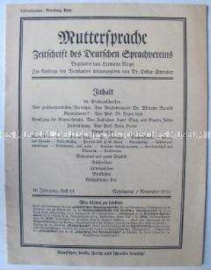 Fachzeitschrift des Deutschen Sprachvereins "Muttersprache"