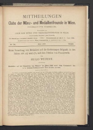 N° 36. Mai 1893. Wien