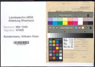 Entnazifizierung Wilhelm Peter Sondermann , geb. 01.04.1866 (Vetreter)