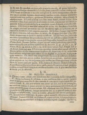 §. II. De Peccato Originali