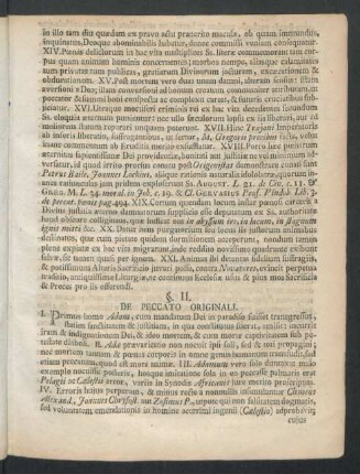 §. II. De Peccato Originali
