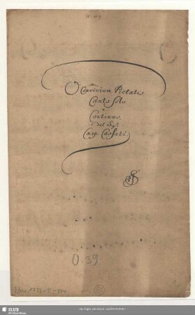 O convivium pietatis sacramentum charitatis - Mus.1733-E-504 : S, org