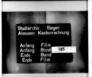 Siechen-, Schul- und Kasten-Rechnung der Stadt Siegen des Kastenverwalters Conrad Held, Ratsverwandter
