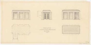 Haus des Reichsinnenmininsters Dr. Wilhelm Frick, Berlin-Mitte: Eingangshalle: Grundriss, Wandansichten, Deckenunterischt 1:50