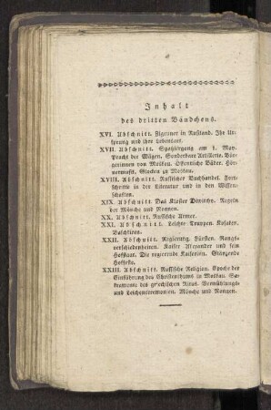 Inhalt des dritten Bändchens.