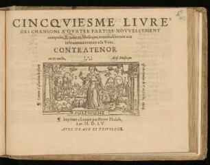 Cincquiesme livre des chansons a quatre parties ... Contratenor