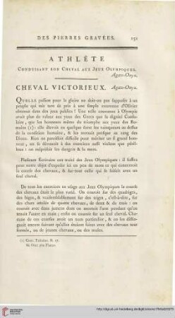 Athlète conduisant son cheval aux jeux Olympiques, Agate-Onyx. Cheval victorieux, Agate-Onyx