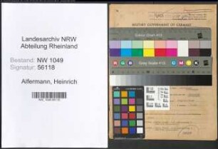 Entnazifizierung Heinrich Alfermann , geb. 21.02.1902 (Expedient)