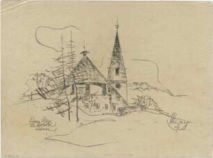 Gsaenger, Gustav; Hirschegg / Kleinwalsertal (Österreich); Ev. Kreuz Kirche - Südostseite (Perspektive)