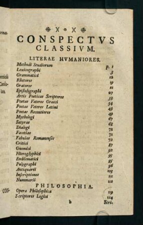 b1r-b2v, Conspectus classium