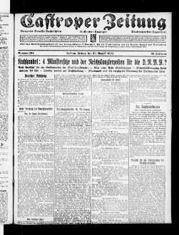 Castroper Zeitung : Rauxeler Neueste Nachrichten : Castroper Anzeiger : Bladenhorster Tageblatt : amtliches Veröffentlichungsblatt für den Landgerichtsbezirk Dortmund, für die Stadt Castrop und die Aemter Rauxel und Bladenhorst