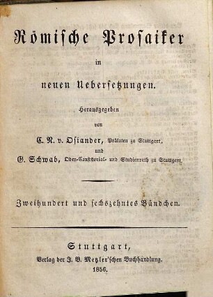 Die Kaisergeschichte der sechs Schriftsteller Aelius Spartianus, Julius Capitolinus, Aelius Lampridius, Vulcatius Gallicanus, Trebellius Pollio, Flavius Vopiscus, 1