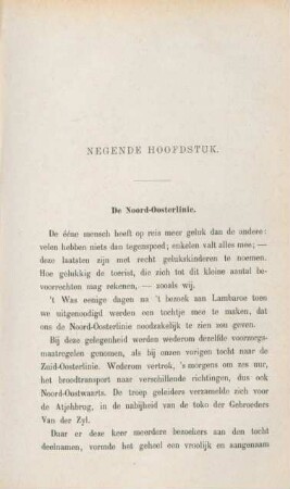 Negende hoofdstuk. De Noord-Oosterlinie