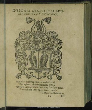 Insignia Gentilitia Mynsingerorum A Frundeck