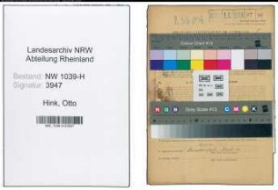 Entnazifizierung Otto Hink , geb. 15.07.1907 (Postbeamter)