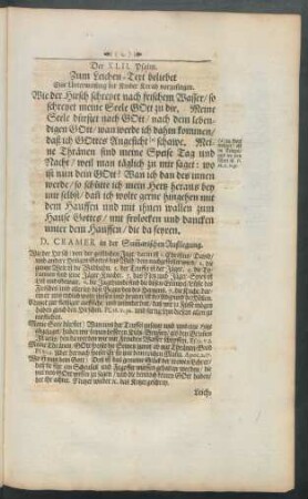 Der XLII. Psalm. Zum Leichen-Text beliebet Eine Unterweisung der Kinder Korah vorzusingen.