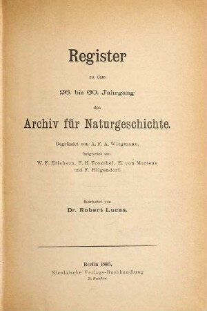 Archiv für Naturgeschichte : Zeitschrift für systematische Zoologie, [60a]