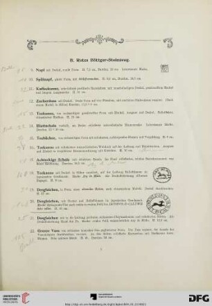 B. Rotes Böttger-Steinzeug (Nr. 9-26)