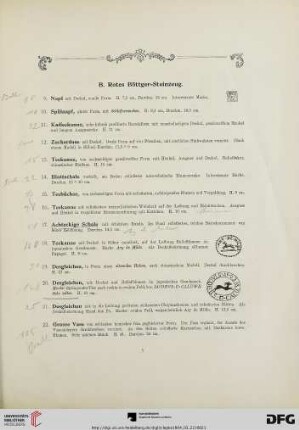 B. Rotes Böttger-Steinzeug (Nr. 9-26)