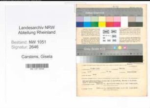 Entnazifizierung Gisela Carstens , geb. 27.05.1912 ()