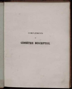 Atlas: Compléments de géométrie descriptive. Atlas