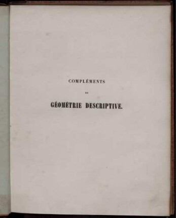 Atlas: Compléments de géométrie descriptive. Atlas
