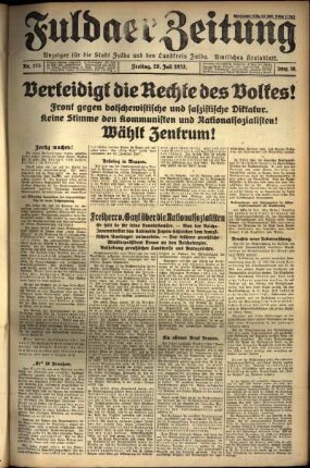 Ausgabe vom Freitag, den 29. Juli 1932.