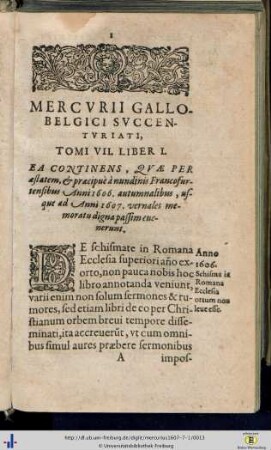 Tomus VII. Liber I.