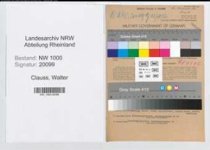 Entnazifizierung Walter Clauss, geb. 26.10.1908 (Sparkassenangest.)