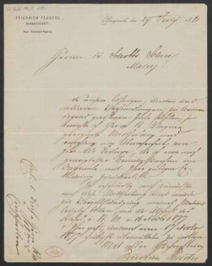 Brief an B. Schott's Söhne : 29.07.1881