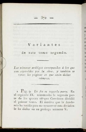 Variantes de este tomo segundo