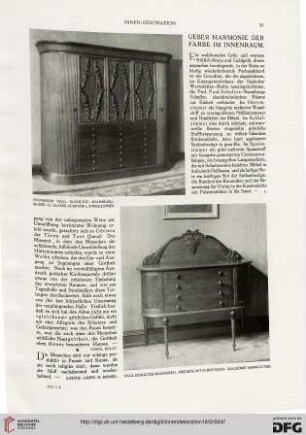 Ueber Harmonie der Farbe im Innenraum