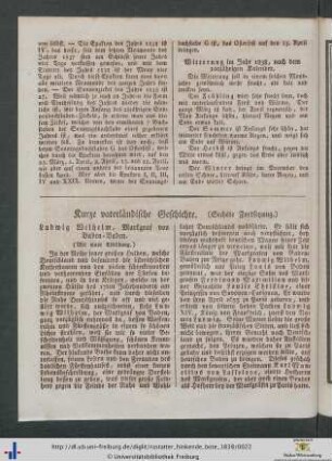 Kurze vaterländische Geschichte (Sechste Fortsetzung).