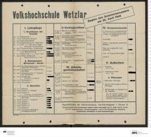Ankündigung einer einzelnen Veranstaltung 1949
