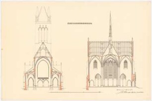 St. Barbara, Dortmund-Eving Erweiterung: Querschnitte 1:100