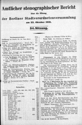 Sitzung 34, 22. Oktober 1931