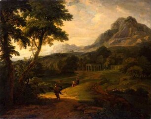 Ideale Landschaft mit einer Palme