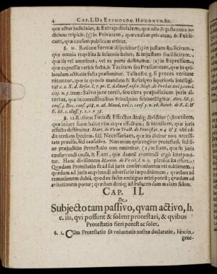 Cap. II. De Subjecto tam passivo, quam activo [...]