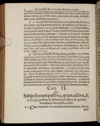 Cap. II. De Subjecto tam passivo, quam activo [...]
