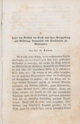 443-494 Ueber den Einfluß der Kirche und ihrer Gesetzgebung auf Gesittung, Humanität und Civilisation im Mittelalter