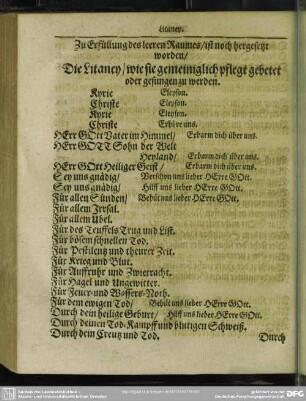 Die Litaney, wie sie gemeiniglich pflegt gebetet oder gesungen zu werden