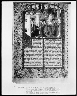 La cité des dames — Christine mit den Frauen vor der Stadt, Folio 44verso