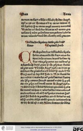 Consequenter hac distinctione septima homines admonendi sunt secundum varias fortune differentias ut non inaniter letentur in hac vita...