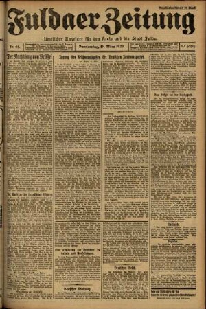 Ausgabe vom Donnerstag, den 15. März 1923.