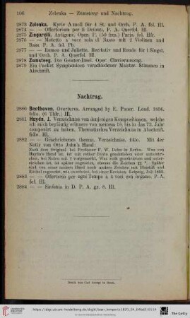 Nachtrag (Nr. 2880 - 2884)
