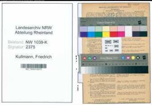 Entnazifizierung Friedrich Kullmann , geb. 11.05.1891 (Lehrer)